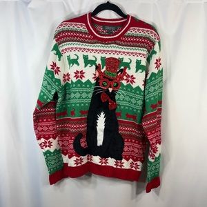 33Degrees Kitten Kitty Cat Ugly Christmas Sweater - Size Large